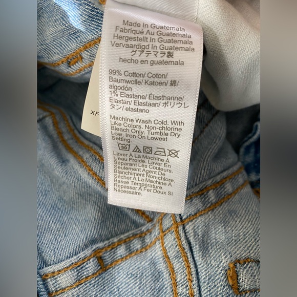 RE-IMAGINED by J.Crew Raw Hem High Rise Whiskered Denim Blue Jean Short Size 29 - Picture 7 of 9